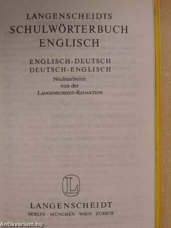 Langenscheidts Schulwörterbuch Englisch