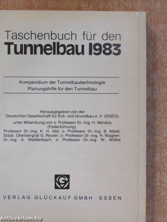 Taschenbuch für den Tunnelbau 1983