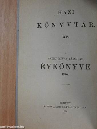 A Szent-István-Társulat évkönyve 1874.