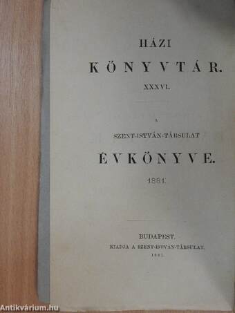 A Szent-István-Társulat évkönyve 1881.