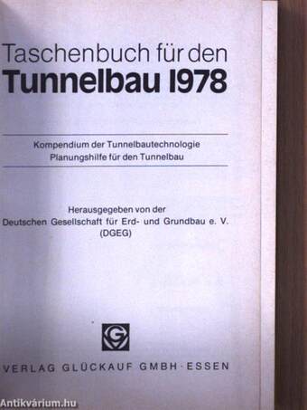 Taschenbuch für den Tunnelbau 1978