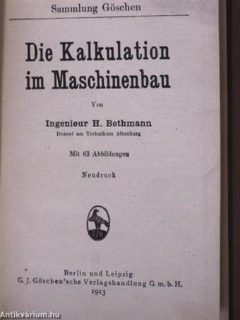 Die Kalkulation im Maschinenbau