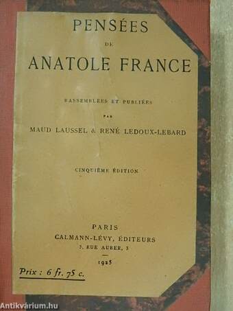 Pensées de Anatole France