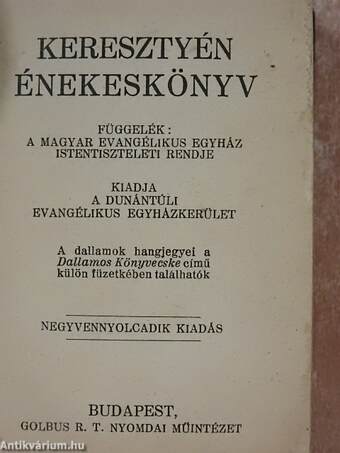 Keresztyén énekeskönyv