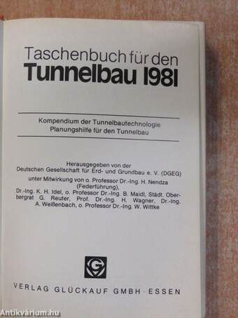 Taschenbuch für den Tunnelbau 1981