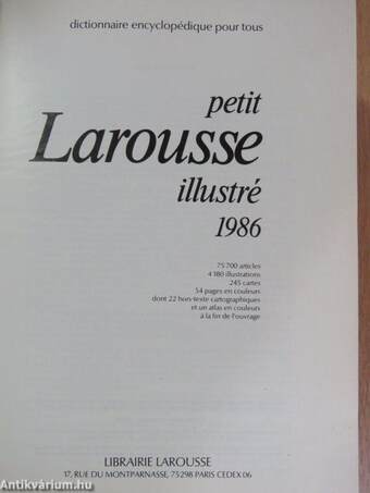 Petit Larousse illustré 1986