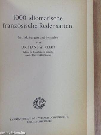 1000 idiomatische französische Redensarten