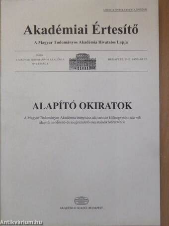 Akadémiai Értesítő 2012. január 27.