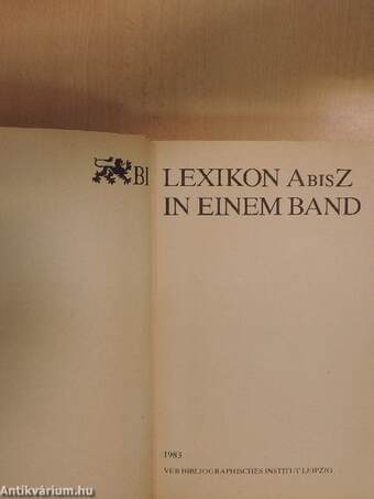 BI Lexikon A bis Z in einem Band