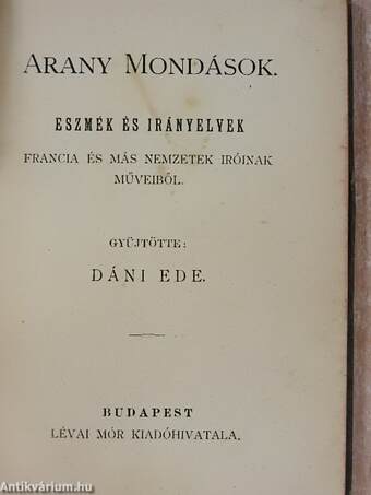 Arany mondások