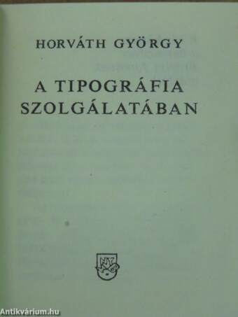 A tipográfia szolgálatában (minikönyv) (számozott)