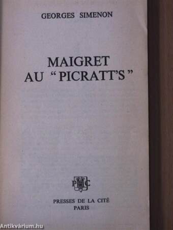 Maigret au "Picratt's"