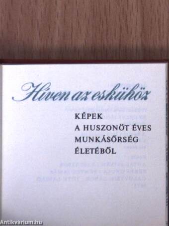 Híven az eskühöz (minikönyv) (számozott) - Plakettel