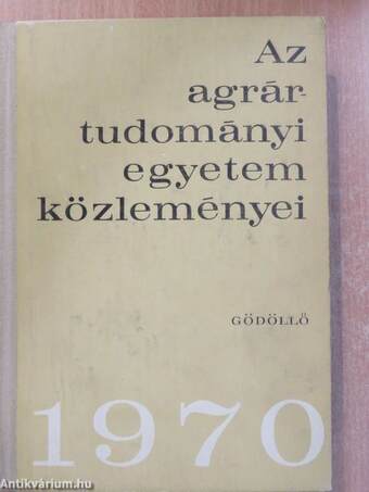 Az Agrártudományi Egyetem Közleményei 1970