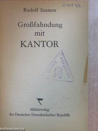 Großfahndung mit Kantor