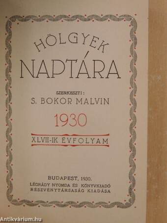 Hölgyek Naptára 1930.