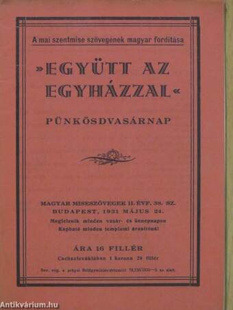 "Együtt az egyházzal" 1931. május 24.