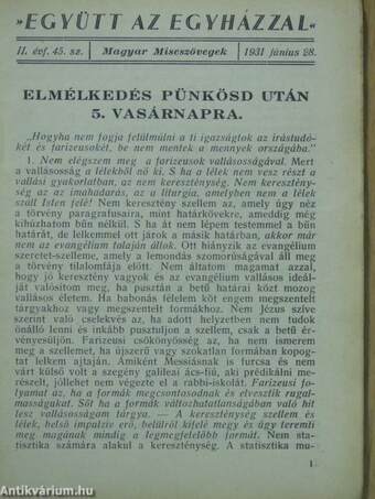 "Együtt az egyházzal" 1931. június 28.