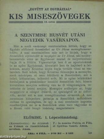 "Együtt az egyházzal" kis miseszövegek 34.