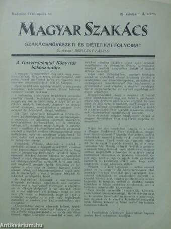 Magyar Szakács 1934. április