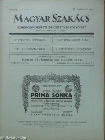 Magyar Szakács 1934. junius