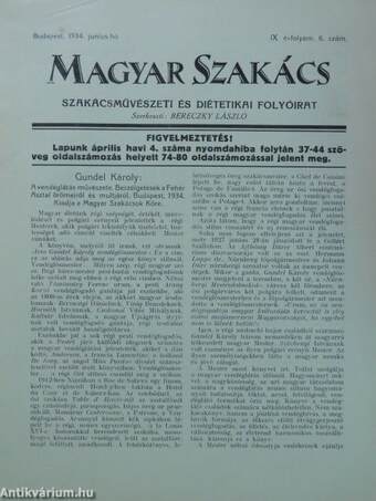 Magyar Szakács 1934. junius