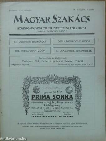 Magyar Szakács 1934. julius