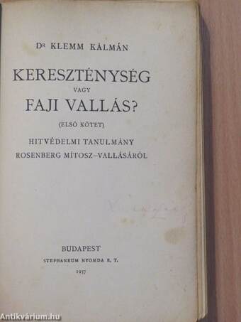 Kereszténység vagy faji vallás? I. (töredék)