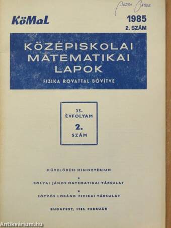 Középiskolai matematikai lapok 1985/2.