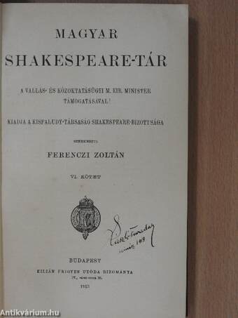 Magyar Shakespeare-tár VI.