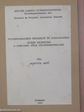 Sztereografikus projekció és alkalmazásai