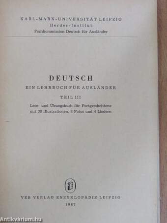 Deutsch - Ein Lehrbuch für Ausländer III.