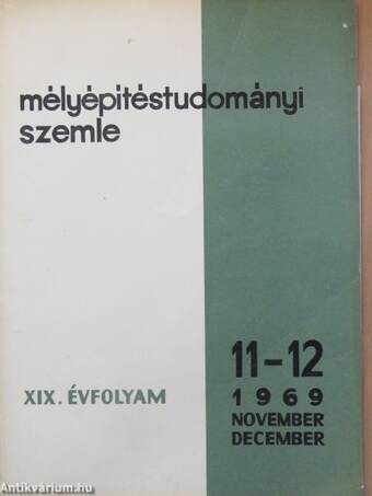 Mélyépítéstudományi Szemle 1969. november-december