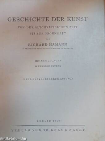 Geschichte der Kunst von der altchristlichen Zeit bis zur Gegenwart