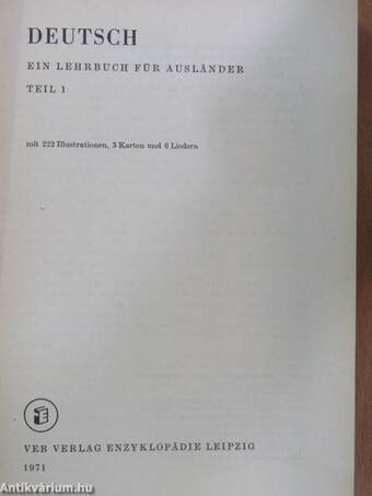 Deutsch - Ein Lehrbuch für Ausländer 1.