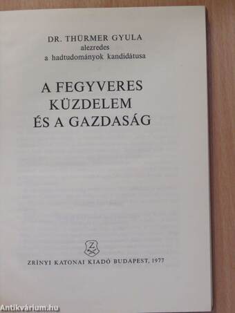 A fegyveres küzdelem és a gazdaság