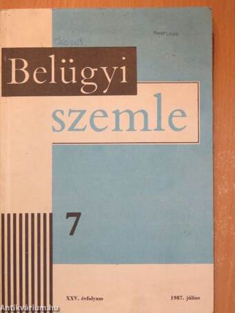 Belügyi Szemle 1987. július