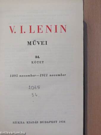 V. I. Lenin művei 34.