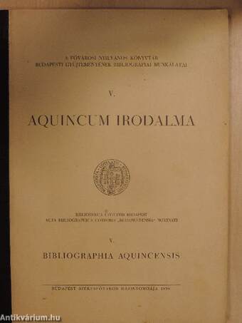 Aquincum irodalma