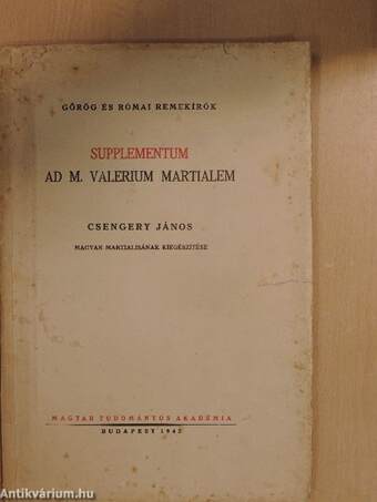 Supplementum ad m. valerium martialem