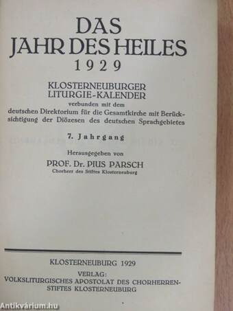 Das Jahr des Heiles 1929 I. (töredék)