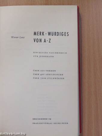 Merk-Würdiges von A-Z