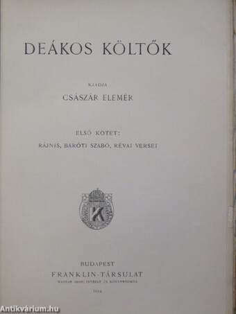 Deákos költők I.