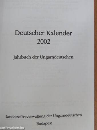 Deutscher Kalender 2002