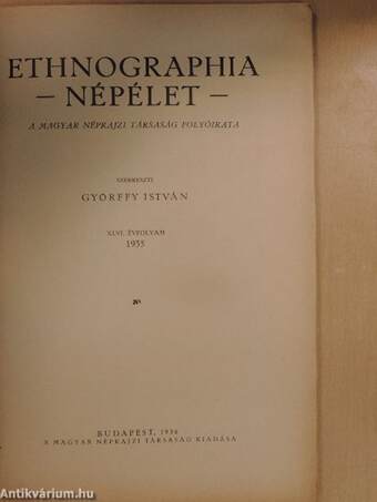 Ethnographia - Népélet 1935/1-4.