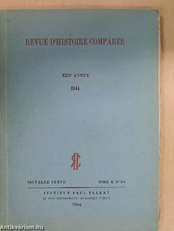 Revue d'histoire comparée 1944/3-4.