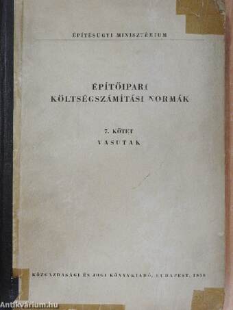 Építőipari költségszámítási normák 7.