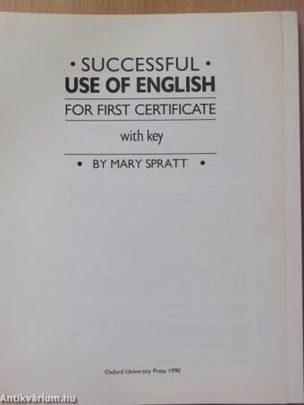 Successful use of English for First Certificate