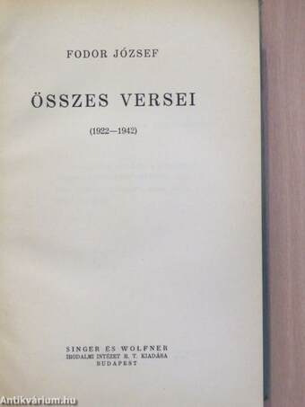 Fodor József összes versei