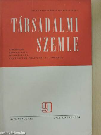 Társadalmi Szemle 1958. szeptember